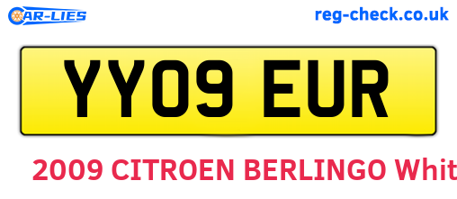 YY09EUR are the vehicle registration plates.