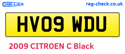 HV09WDU are the vehicle registration plates.