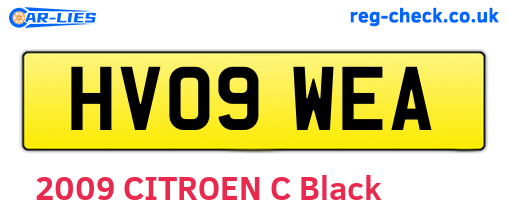 HV09WEA are the vehicle registration plates.