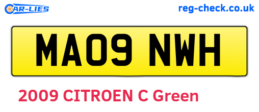 MA09NWH are the vehicle registration plates.