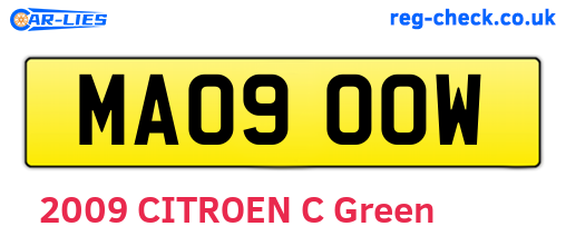 MA09OOW are the vehicle registration plates.