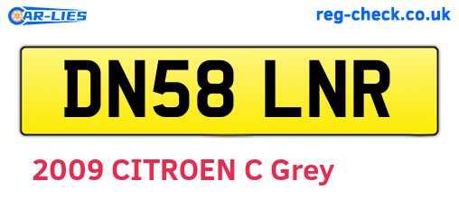 DN58LNR are the vehicle registration plates.
