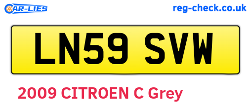 LN59SVW are the vehicle registration plates.