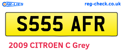 S555AFR are the vehicle registration plates.