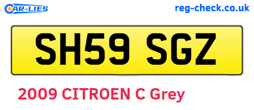 SH59SGZ are the vehicle registration plates.