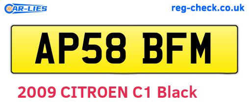 AP58BFM are the vehicle registration plates.