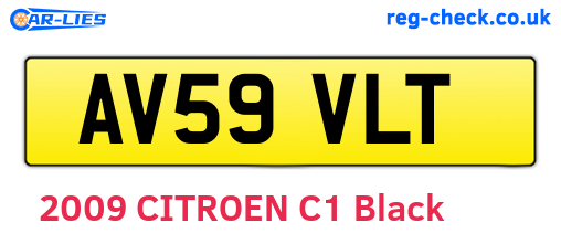 AV59VLT are the vehicle registration plates.