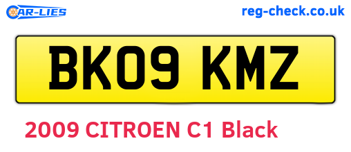 BK09KMZ are the vehicle registration plates.