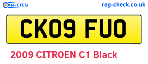 CK09FUO are the vehicle registration plates.