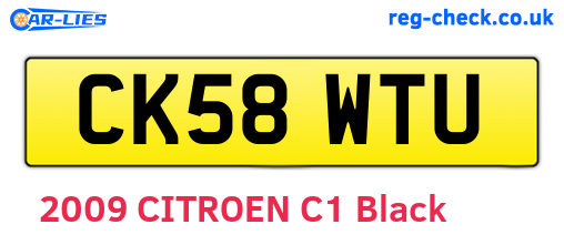 CK58WTU are the vehicle registration plates.