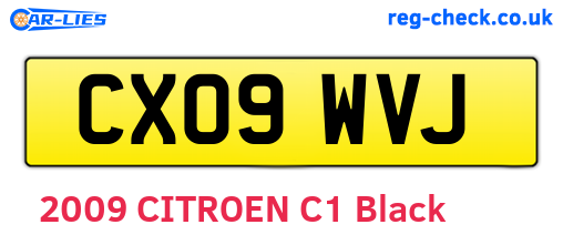 CX09WVJ are the vehicle registration plates.