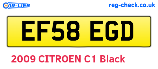 EF58EGD are the vehicle registration plates.