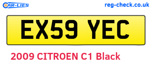 EX59YEC are the vehicle registration plates.