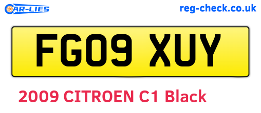 FG09XUY are the vehicle registration plates.
