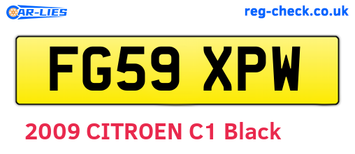 FG59XPW are the vehicle registration plates.