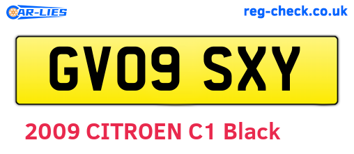 GV09SXY are the vehicle registration plates.