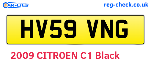 HV59VNG are the vehicle registration plates.