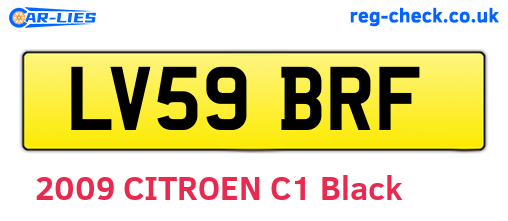 LV59BRF are the vehicle registration plates.
