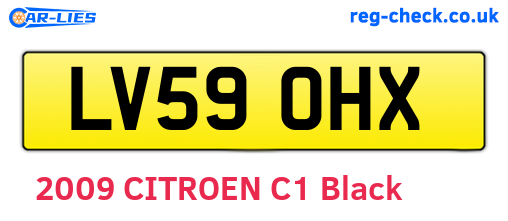 LV59OHX are the vehicle registration plates.