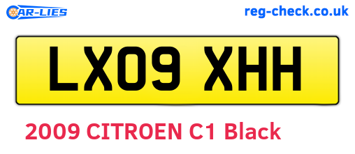 LX09XHH are the vehicle registration plates.