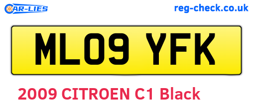 ML09YFK are the vehicle registration plates.