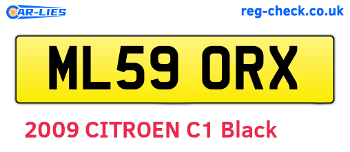 ML59ORX are the vehicle registration plates.