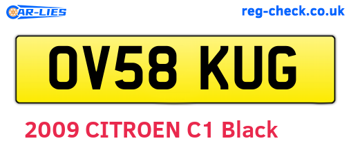 OV58KUG are the vehicle registration plates.