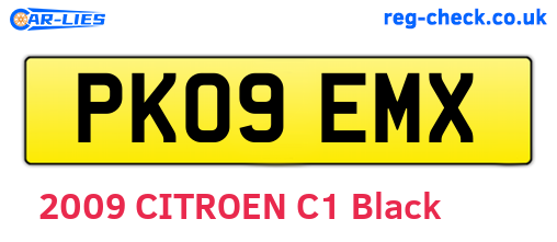 PK09EMX are the vehicle registration plates.