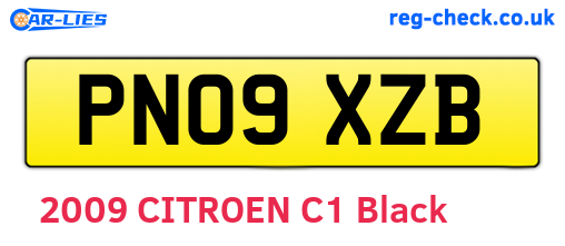 PN09XZB are the vehicle registration plates.