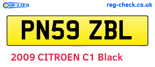 PN59ZBL are the vehicle registration plates.