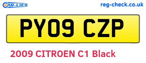PY09CZP are the vehicle registration plates.