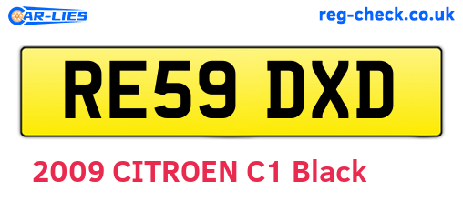 RE59DXD are the vehicle registration plates.