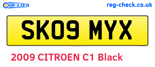 SK09MYX are the vehicle registration plates.