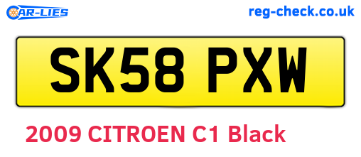 SK58PXW are the vehicle registration plates.