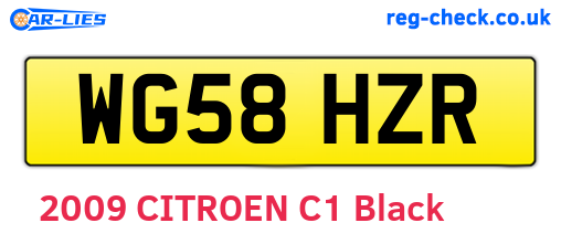 WG58HZR are the vehicle registration plates.