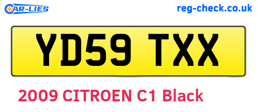 YD59TXX are the vehicle registration plates.