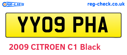YY09PHA are the vehicle registration plates.