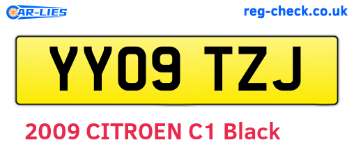 YY09TZJ are the vehicle registration plates.