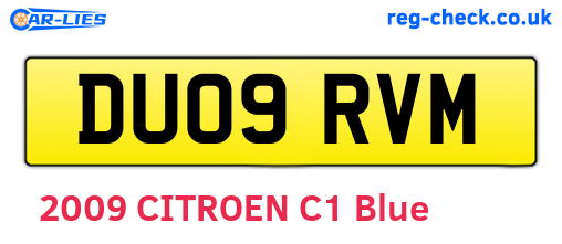 DU09RVM are the vehicle registration plates.
