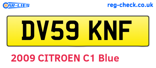 DV59KNF are the vehicle registration plates.