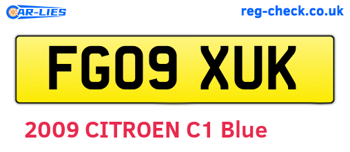 FG09XUK are the vehicle registration plates.