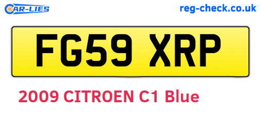 FG59XRP are the vehicle registration plates.