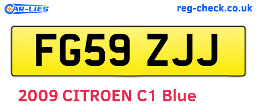 FG59ZJJ are the vehicle registration plates.