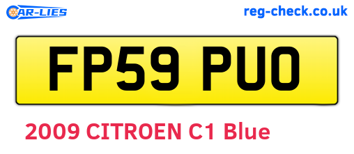 FP59PUO are the vehicle registration plates.