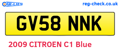 GV58NNK are the vehicle registration plates.