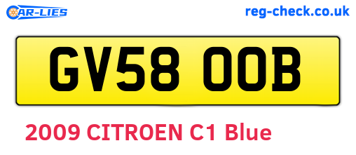 GV58OOB are the vehicle registration plates.