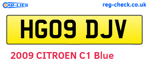 HG09DJV are the vehicle registration plates.