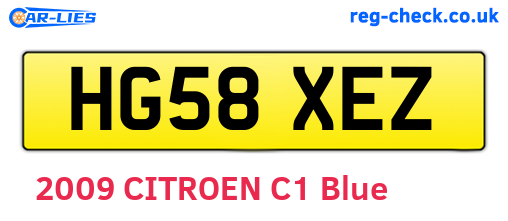 HG58XEZ are the vehicle registration plates.