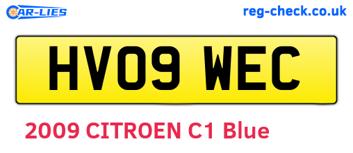 HV09WEC are the vehicle registration plates.