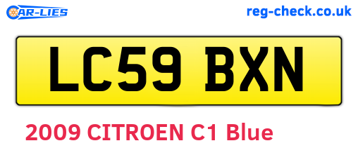 LC59BXN are the vehicle registration plates.